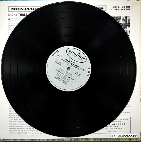 J.S. BACH: 3 SONATAS FOR CELLOS AND HARPSICHORD  MCS 2108