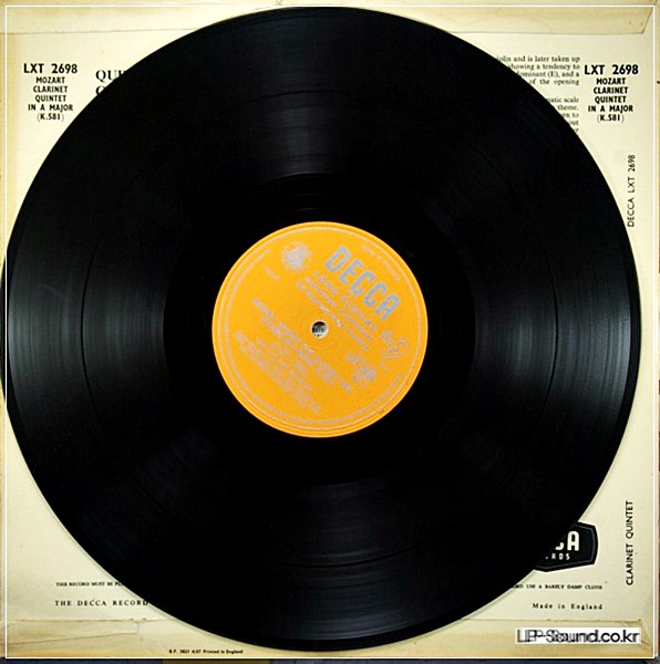 MOZART CLARINET QUINTET NEW ITALIAN QUARTET DE BAVIER DECCA LXT 2698