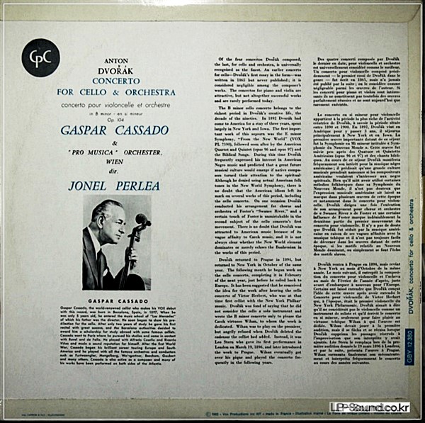 DVORAK*,GASPARD CASSADO*,PRO MUSICA ORCHESTRA VIENNA*