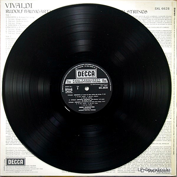 VIVALDI CONCERTI FOR STRINGS BAUMGARTNER LUCERNE FESTIVAL SXL6628