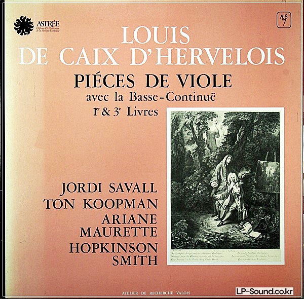 LOUIS DE CAIX D'HERVELOIS PIECES DE VIOLE   ASTREE AS 7