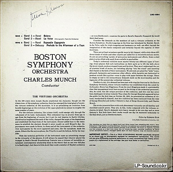 RAVEL BOLERO *BSO CHARLES MUNCHRCA LSC-1984