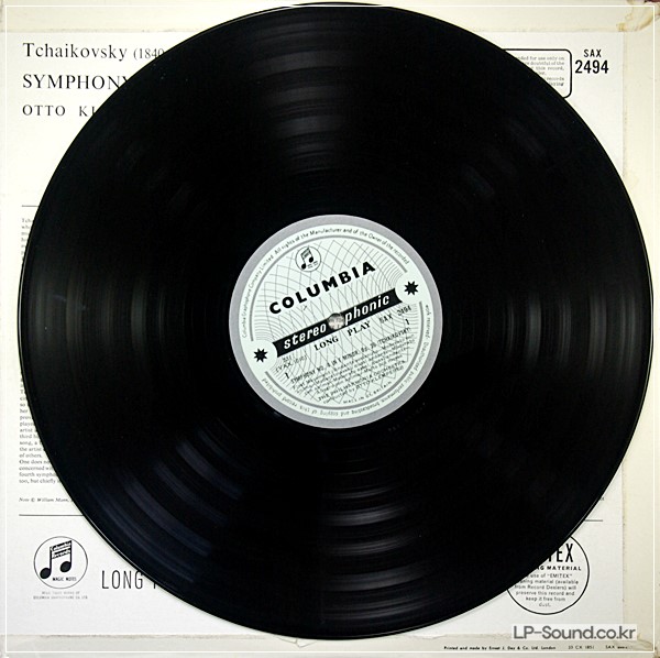 TCHAIKOVSKY: SYMPHONY NO. 4 - OTTO KLEMPERER **COLUMBIA SAX 2494
