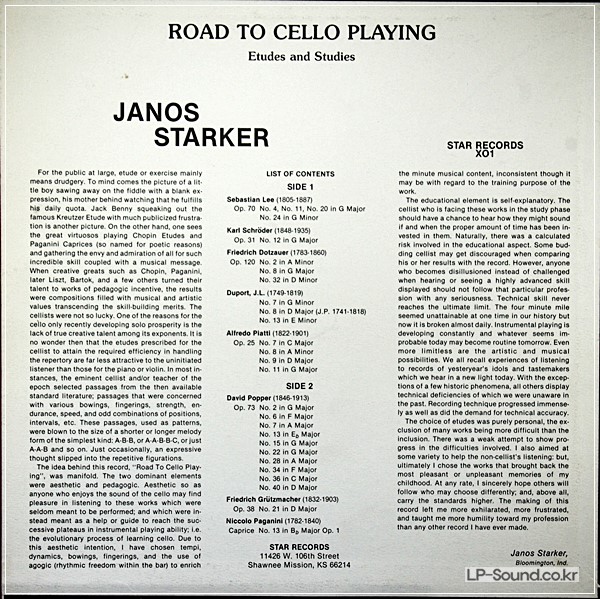 STARKER-ROAD TO CELLO PLAYING STAR LP X01