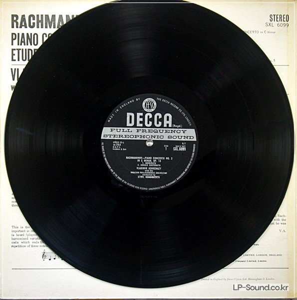 RACHMANINOV PIANO CONCERTO NO. 2   DECCA SXL 6099