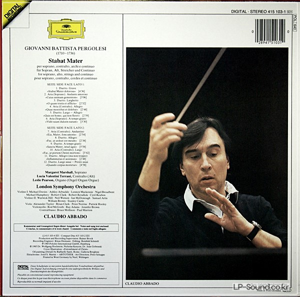 PERGOLESI STABAT MATERDG ABBADO 1933-2014  DIGITAL 415 103-1