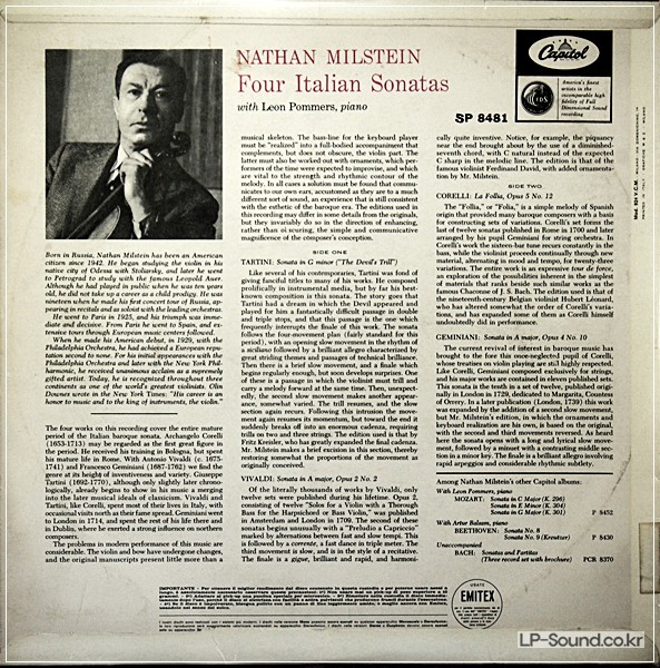 NATHAN MILSTEIN / FOUR ITALIAN SONATAS  SP 8481