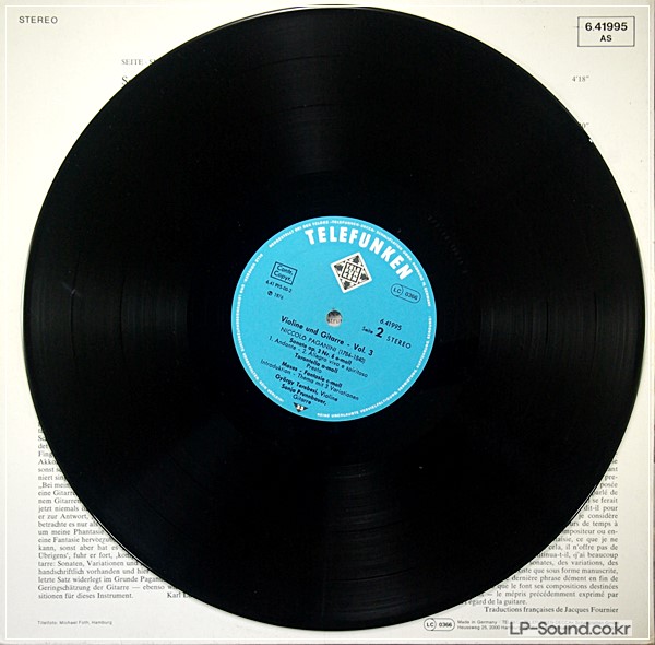 PAGANINI - WORKS FOR VIOLIN & GUITARCENTONE DI SONATE NO.3 IN 6.41995