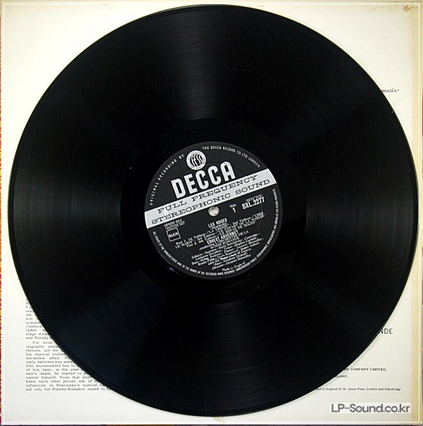 STRAVINSKY: LES NOCES / SYMPHONY OF PSALMS - ANSERMET **DECCA SXL 2277