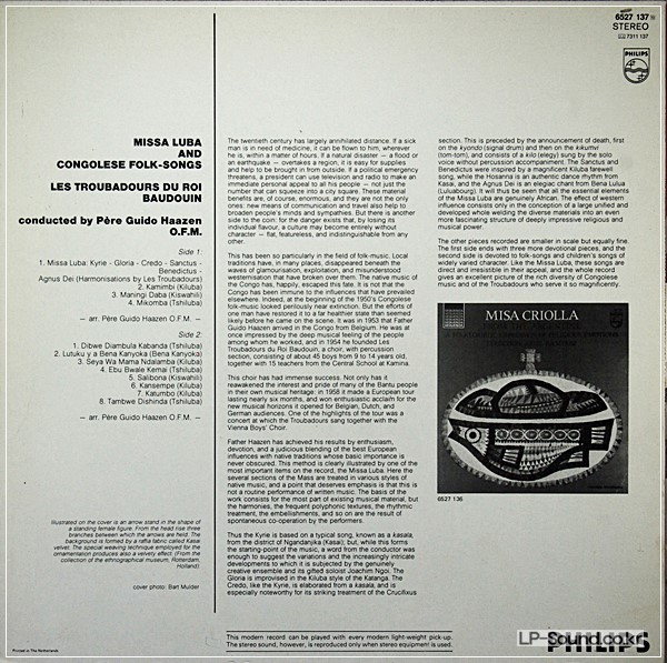 LES TROUBADOURS DU ROI BAUDOUIN - THE MISSA LUBA AND CONGOLESE