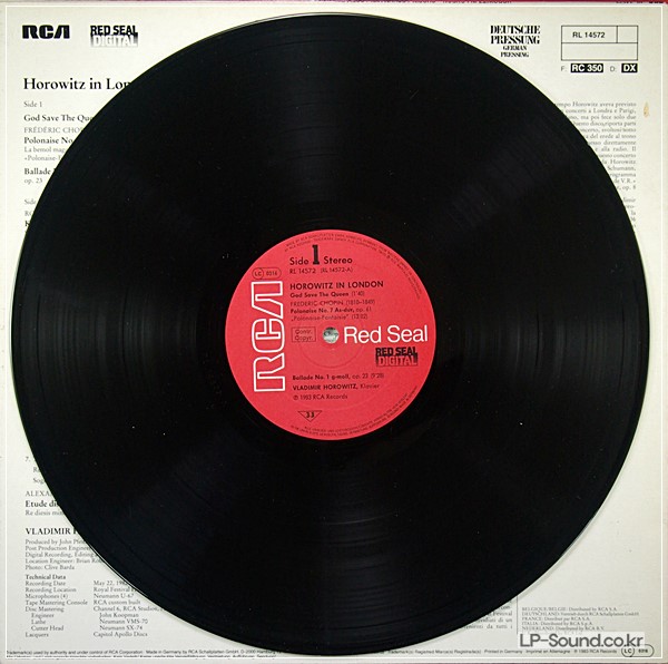 HOROWITZ IN LONDON CHOPIN . SCHUMANN . SCRIABIN RCA RED SEAL