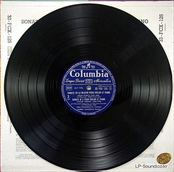 DEBUSSY - FRANCK / FRANCESCATTI & CASADESUS / SONATES   COLUMBIA 33 FCX 125