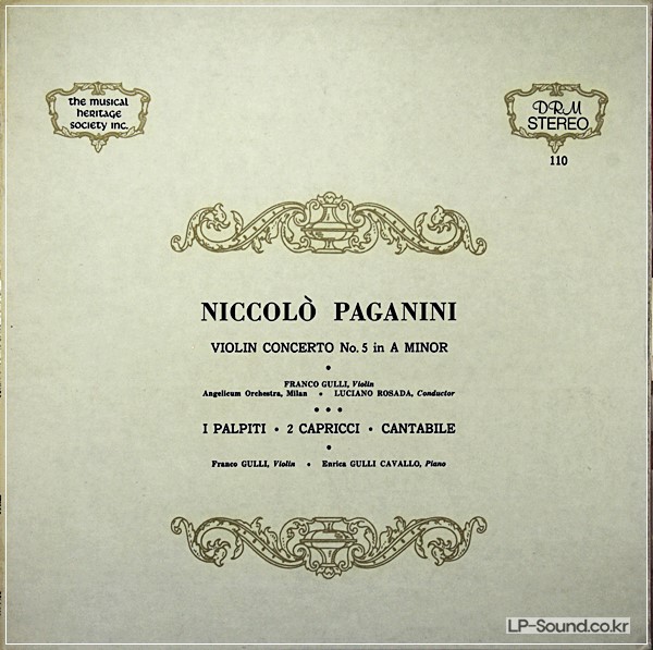 PAGANINI VIOLIN CONCERTO NO. 5 / CAPRICCIO - FRANCO GULLIMHS DRM 110 STEREO