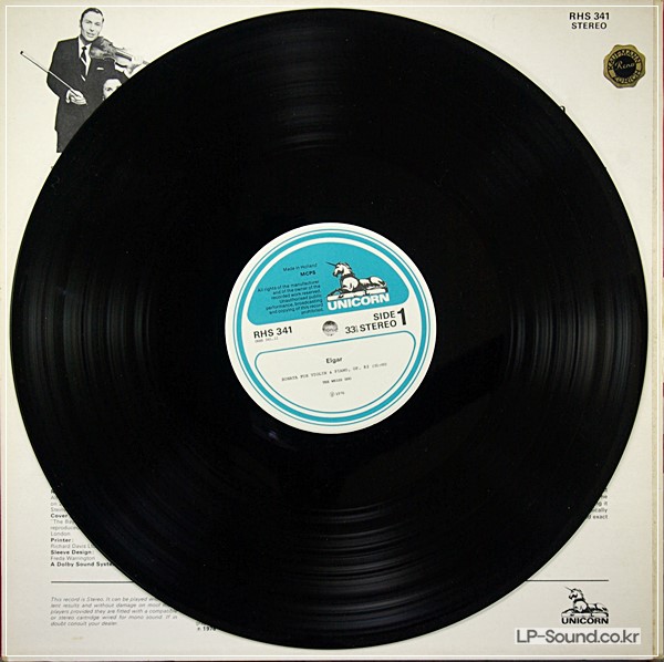 ELGAR / WALTON - SONATAS FOR VIOLIN & PIANO LP, THE WEISS DUO, UNICORN RHS 341