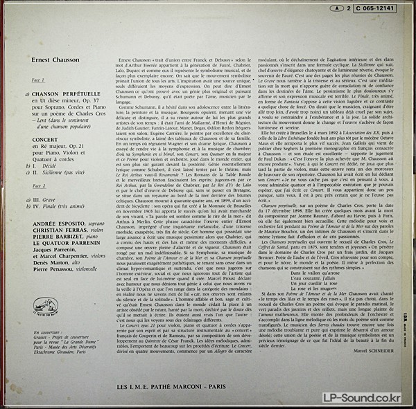 FERRAS - BARBIZET - QUATUOR PARRENIN ../ CHAUSSON / VSM CVB 2117