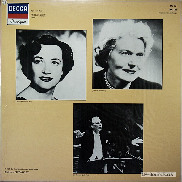 MAHLER: SYMPHONY N°2 RESURRéCTION FERRIER VINCENT KLEMPERER / DECCA LPS