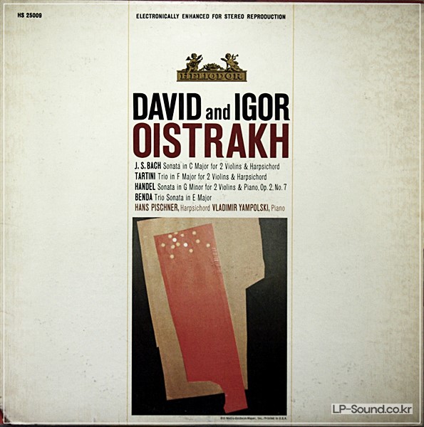 DAVID & IGOR OISTRAKH JS BACH SONATA IN C MAJOR, HELIODOR HS25009