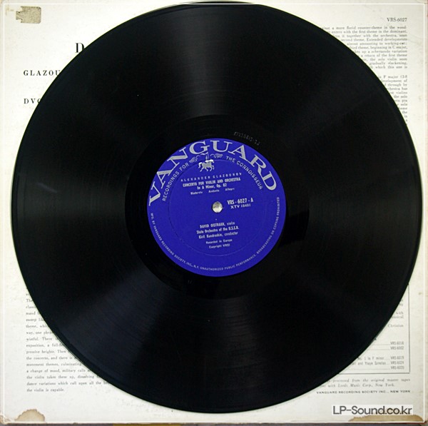 DVORAK GLAZOUNOV DAVID OISTRAKH VIOLIN CONCERTOS KONDRASHIN VRS-6027