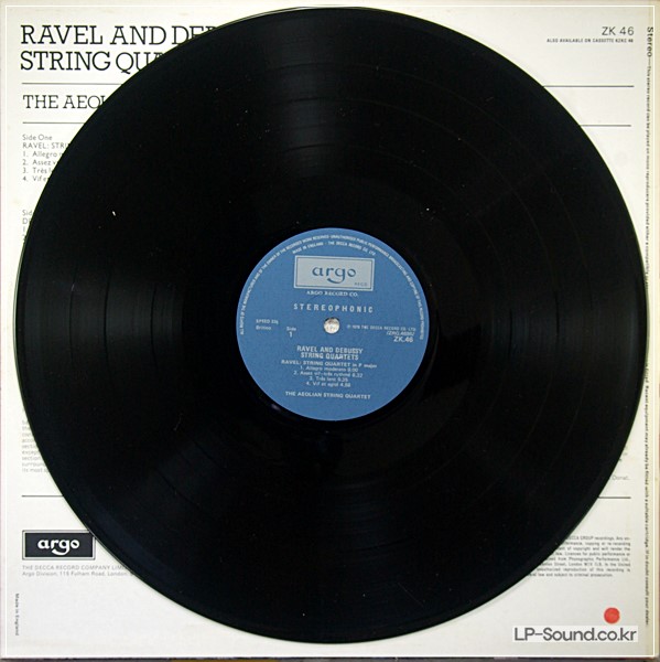 RAVEL  DEBUSSY AEOLIAN STRING QUARTET  ARGO ZK 46