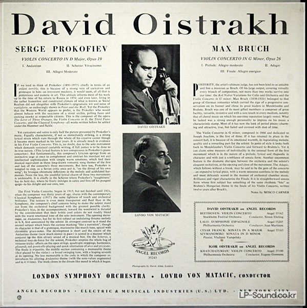 BRUCH & PROKOFIEV CTOS   OISTRAKH VON MATACIC  ANGEL 35243