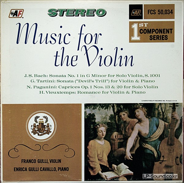 BACH SONATA #1 TARTINI DEVIL'S TRILL *FRANCO GULLI AUDIO FIDELITY FCS 50034