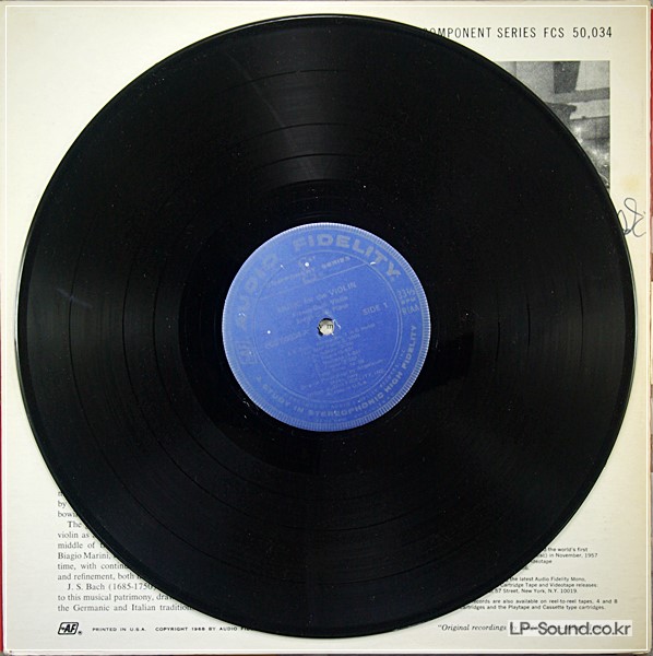 BACH SONATA #1 TARTINI DEVIL'S TRILL *FRANCO GULLI AUDIO FIDELITY FCS 50034