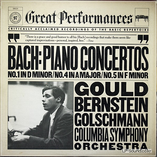 BACH: PIANO CONCERTOS 1/4/5  GLENN GOULD   CBS MY 38524