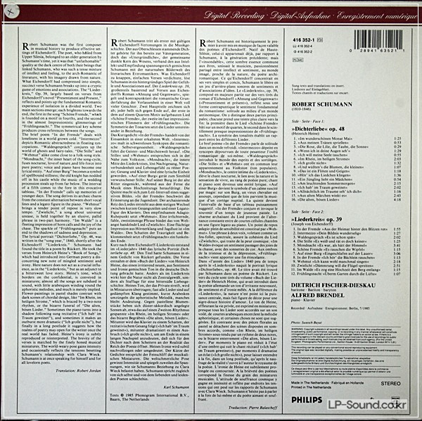 ROBERT SCHUMANN  LIEDERKREIS OP. 39 / DICHTERLIEBE OP. 48