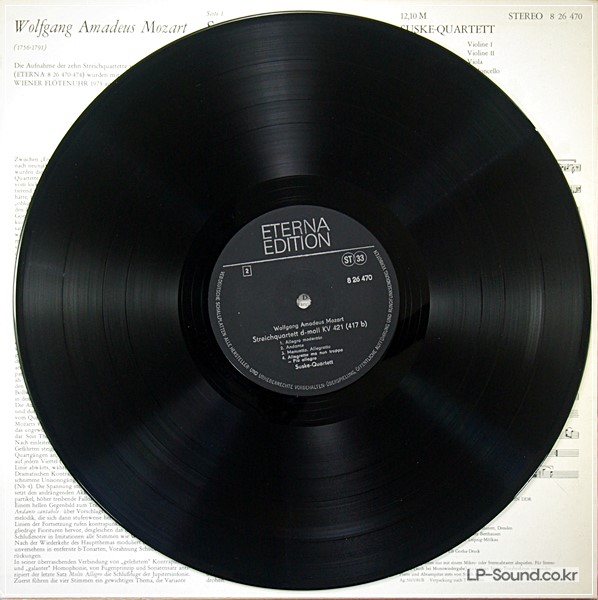 MOZART, STRING QUARTET NO.14 & NO.15 / SUSKE QUARTET / ETERNA 8 26 470 ED1