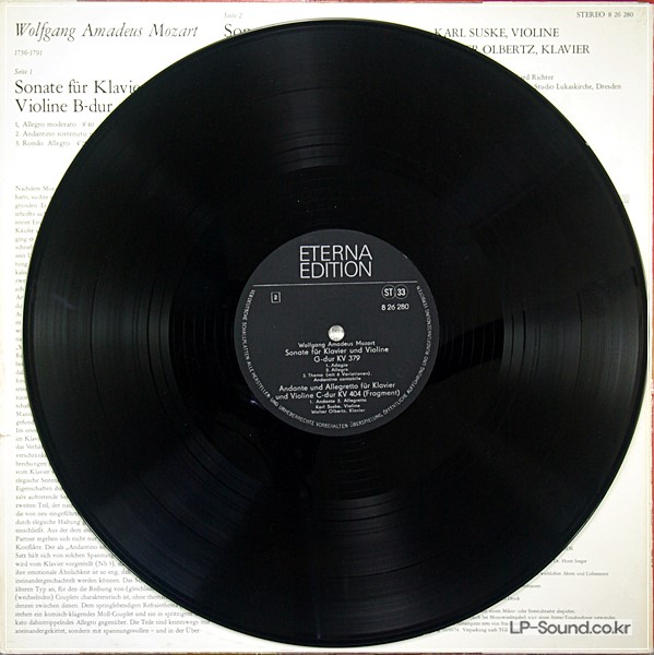 MOZART VIOLIN SONATE / VIOLIN SONATA SUSKE / OLBERTZETERNA 8 26 280 LP