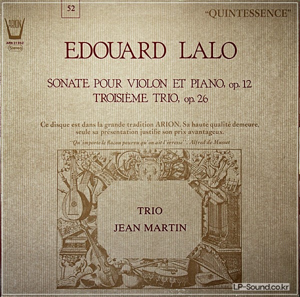 LALO VIOLIN & PIANO SONATA TRIO JEAN MARTIN ARION ARN 31 962