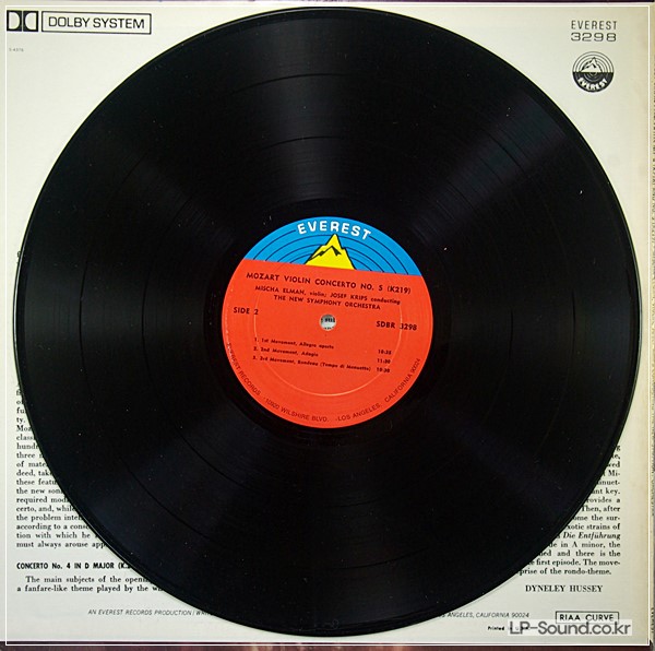 MISCHA ELMAN–VIOLIN CONCERTOS NOS. 4 & 5 EVREST 3298 STREO
