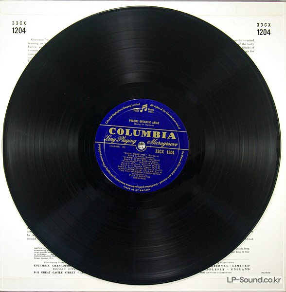 MARIA CALLAS SINGS PUCCINI ARIAS ED1 UK COLUMBIA 33CX 1204