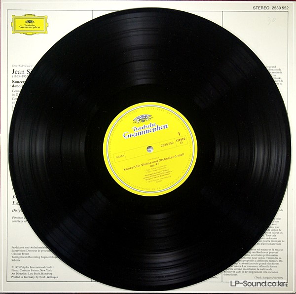 SIBELIUS & BEETHOVEN - VIOLIN CONCERTOS ZUKERMAN  DG 2530 552