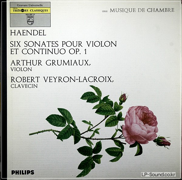 HANDEL 6 VIOLIN SONATAS OP 1 VEYRON LACROIX ARTHUR GRUMIAUX 835 389