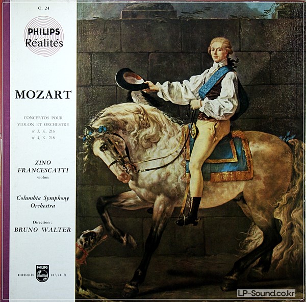 MOZART CONCERTOS 3 & 4FRANCESCATTI VIOLIN PHILPS C 24