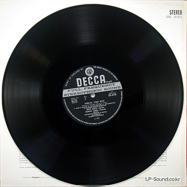 PERGOLESI STABAT MATER / CARACCIOLO / RASKIN /  DECCA SXL 6153