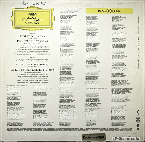 BEETHOVEN / SCHUMANN  HAEFLIGER – WERBA SLPM 138 843
