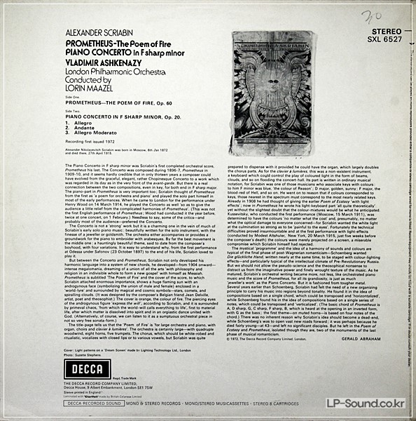 SCRIABIN PIANO CONCERTO LORIN MAAZEL SXL 6527