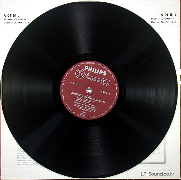 BRAHMS - DVORAK /BUDAPEST STRING QUARTET M. KATMIS PHILPS
