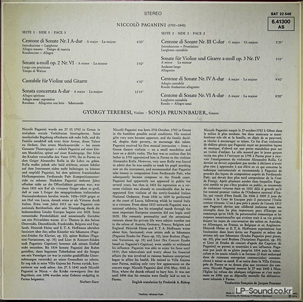 PAGANINI VIOLIN & GUITAR TEREBESI/ PRUNNBAUER VOL.1-2-3  TELEFUNKEN