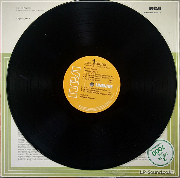 PAGANINI, 24 CAPRICCI SALVATORE ACCARDO  RCA GL 32501 2LP