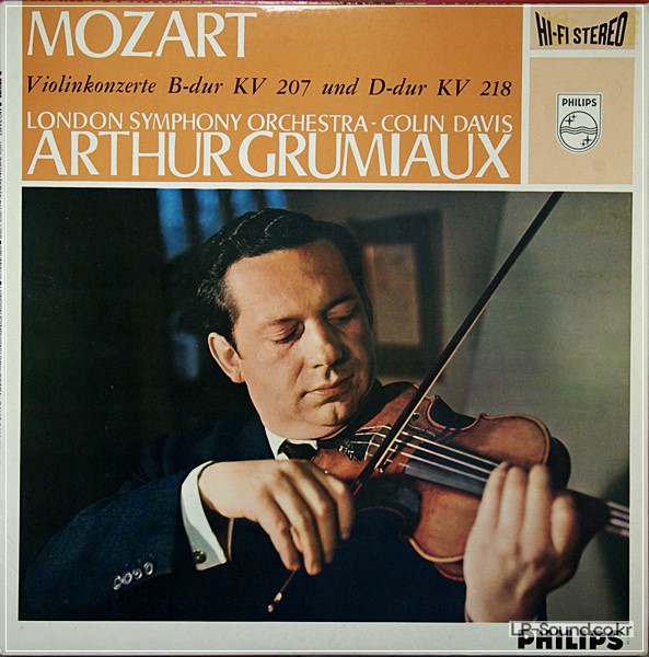 MOZART - VIOLIN CONCERTO 216 / 219 GRUMIAUX PHILIPS HIFI STREO 835 112 AY