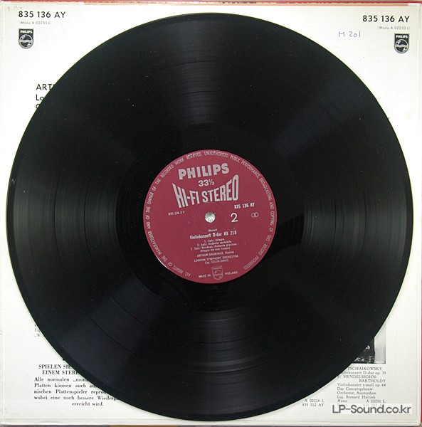 MOZART - VIOLIN CONCERTO 216 / 219 GRUMIAUX PHILIPS HIFI STREO 835 112 AY