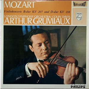 MOZART - VIOLIN CONCERTO 216 / 219 GRUMIAUX PHILIPS HIFI STREO 835 112 AY