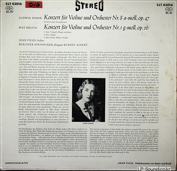 SPOHR/BRUCH VIOLINKONZERTE ORIGINAL  JOAN FIELD TELEFUNKEN SLT 43016