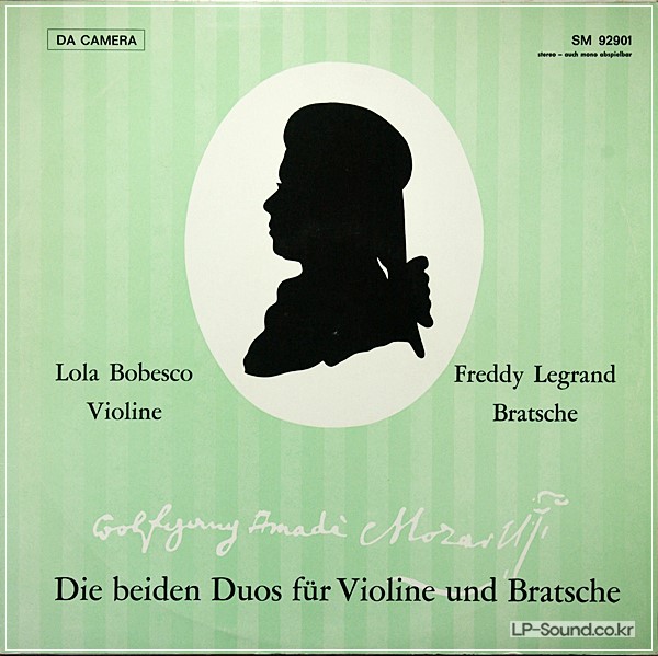 MOZART THE 2 DUOS FOR VIOLIN & VIOLA LOLA BOBESCO STEREO ED1 NM SM 92901