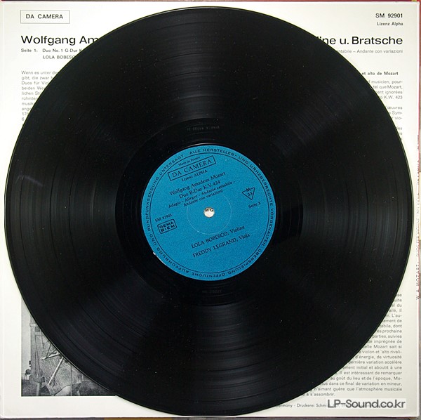 MOZART THE 2 DUOS FOR VIOLIN & VIOLA LOLA BOBESCO STEREO ED1 NM SM 92901