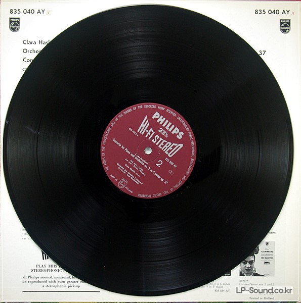 BEETHOVEN: PIANO CONCERTO NO.3 - CLARA HASKIL **PHILIPS HI-FI STEREO ED1