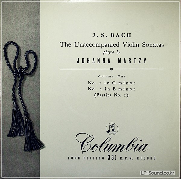 J.S.BACH THE UNACCOMPANIED VIOLIN SONATAS JOHANNA MARTZY, 33CX 1286